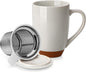 MALACASA Ceramic Tea Mug with Lid and Stainless Steel Infuser, 18 oz Large Tea by MALACASA