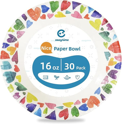 30 Pack Paper Bowls, 16 Oz Disposable Soup Bowl, Heavy Duty Printed Disposable - Image 7