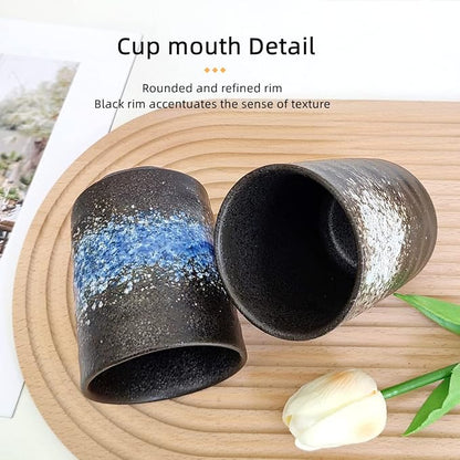 Japanese Tea Cups 9oz Ceramic Coffee Mug No Handle Set of 2 | Classic Oriental - Image 5