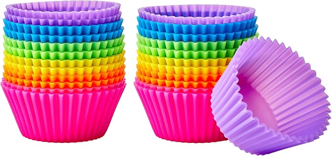 Amazon Basics Reusable Non-Stick Silicone Baking Cups, BPA Free, Dishwasher Safe by AmazonBasics