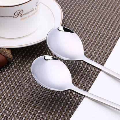IQCWOOD Spoons, 8.5 Inch Stainless Steel Soup Spoons | Korean Soup Spoons - Image 4