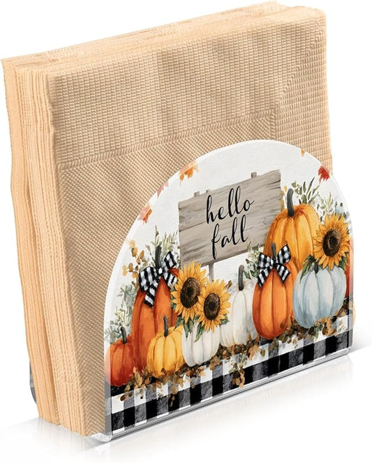 Pumpkin Napkin Holder for Table Kitchen Decor Acrylic Paper Napkin Holders for Tissue Dining Room Indoor Outdoor Party Holiday Accessories