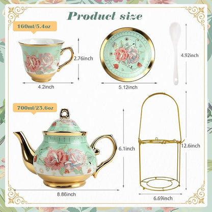 20 Pcs Porcelain Tea Set, European Ceramic Adult Tea Service Set - Image 3