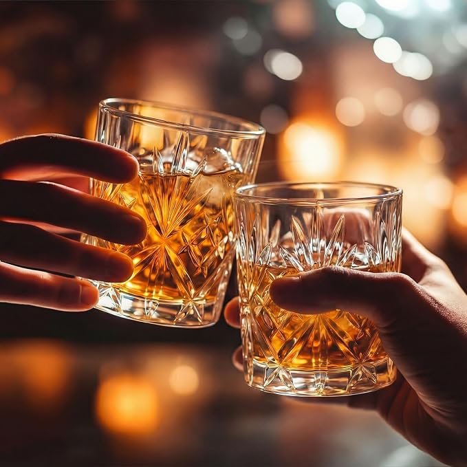 12 Pcs Old Fashioned Whiskey Glasses 8 oz Elegant Crystal Whiskey Glasses - Image 6