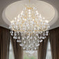 Large Gold Chandelier Light Fixtures - 36 Lights, 4 Layers Modern Crystal Chandeliers for Hotel, Lobby, Foyer, Entrance Hall, Staircase