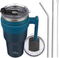 Konokyo 40 oz Tumbler with Handle and Straw, Insulated Travel Mug | Indigo by Konokyo
