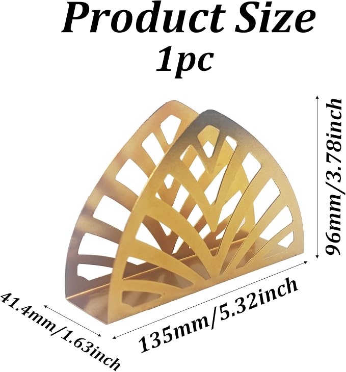 Gold Metal Napkin Holder, Triangle Shape Vertical Napkin Organizer - Image 2