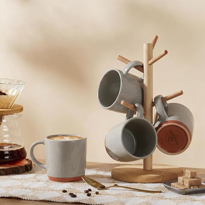 E-far Ceramic Coffee Mug Set of 4, 12oz Stoneware Coffee Cup - Image 8