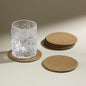 OLETHA Aesthetic Round Drink Coasters, Wheat | Raffia-embossed faux leather by OLETHAD%C3%A9cor
