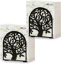 YAJIACLONE 2PCS Black Metal Napkin Holders, Upright Tabletop Napkin Holders for Kitchen & Dining Table.