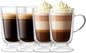 NIRA.Z 12.5 OZ Double Walled Glass Coffee Mugs by NIRAZ