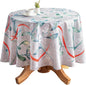 Maison d' Hermine Table Cloth Round Table 100% Cotton 63 Inches Fall Tablecloth Reusable Everyday Use for Thanksgiving Christmas Decorations Dining Farmhouse Party (Enora)