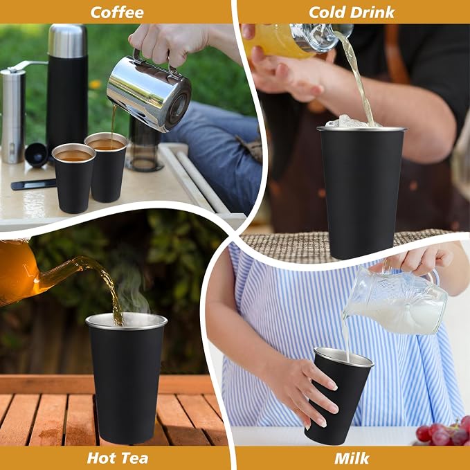 Mimorou 20 Pack 20 oz Stainless Steel Pint Cups Metal Cups Unbreakable Drinking - Image 5