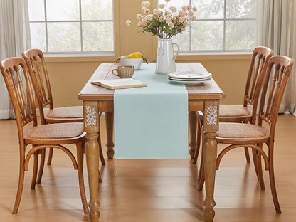 YATOJUZI Light Mint Green Table Runner Seasonal Spring Summer Kitchen Dining - Image 4