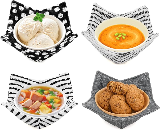 Cotton Microwavable Bowl Cozy, Microwave-Safe Hot Bowl Holders, Soup Bowl Cozy - Image 6