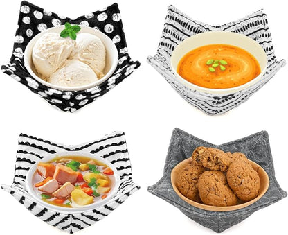 Cotton Microwavable Bowl Cozy, Microwave-Safe Hot Bowl Holders, Soup Bowl Cozy - Image 6