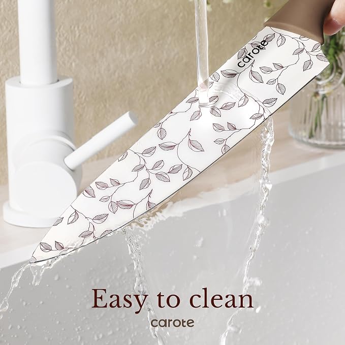 CAROTE Kitchen Knife Set, 6 Floral Knives - Image 4
