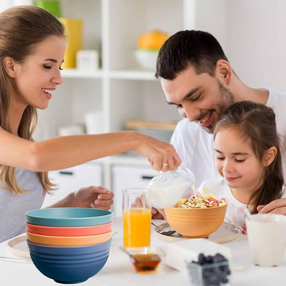 Unbreakable Wheat Straw Cereal Bowls Set of 4, 24 OZ Microwave and Dishwasher - Image 5