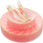 YOUBET 125Pieces Clear Pink Plastic Plates by YOUBET