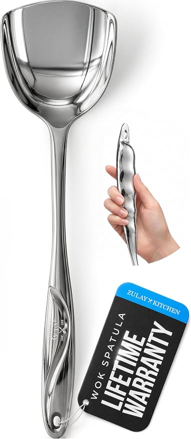 Zulay Kitchen Stainless Steel Wok Spatula | 14.8” Heat-Resistant Metal Turner by ZulayKitchen