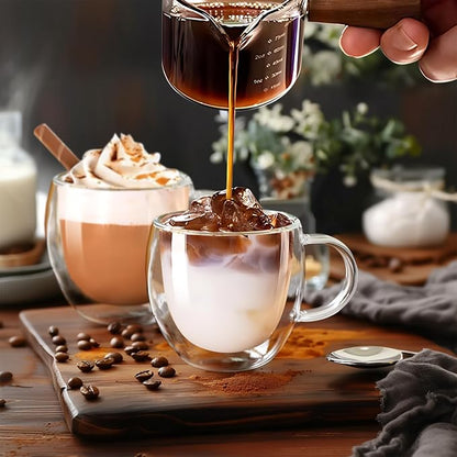 6 Ounces Set of 4 Double Walled Glass Coffee Mugs - Image 4