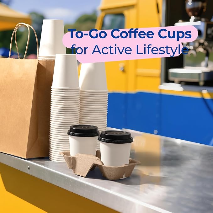 Fit Meal Prep 100 Pack 8 oz Disposable Coffee Cups - Image 7