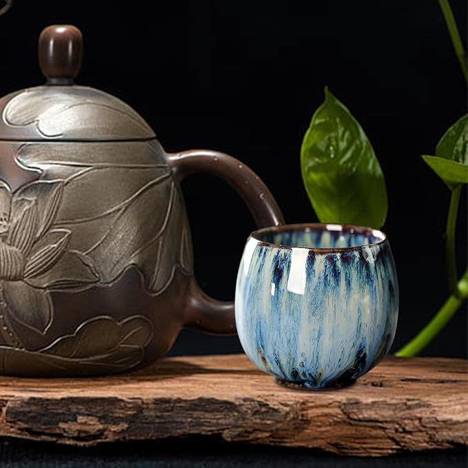 3X Ceramic Mug Tea Set Cups Chinese Cup Coffee Cup Handmade Handleless Ceramics - Image 4