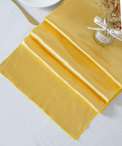 Gold Table Runners 20 Pack 12x108 inch Silk Satin Smooth Fabric | Satin Table - Image 6
