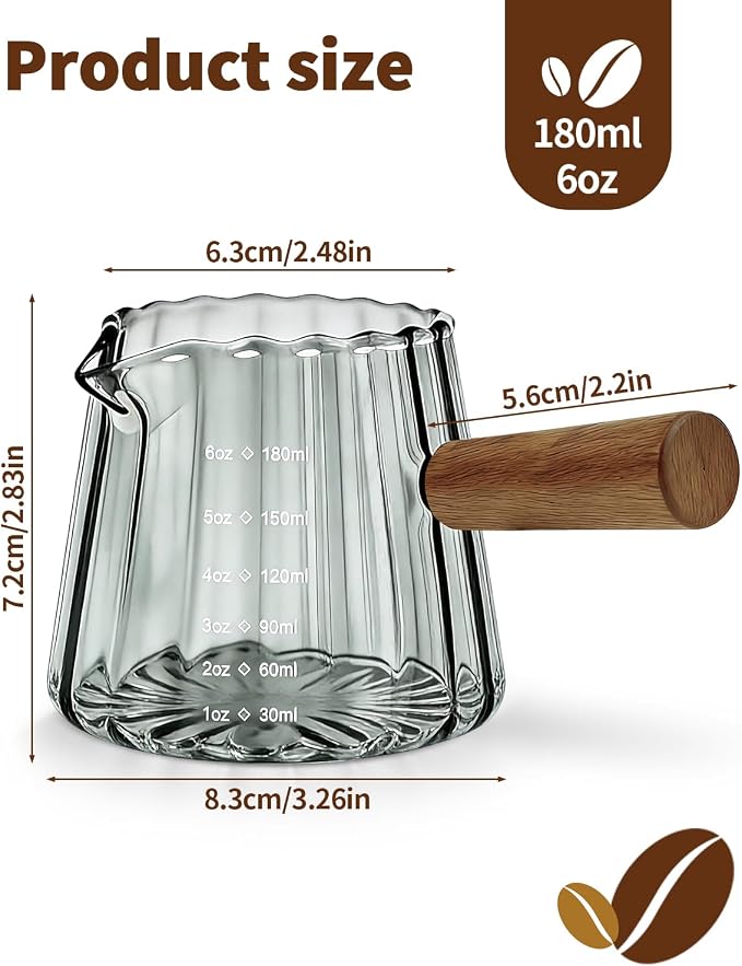 Espresso Measuring Cup 6 Oz, Espresso Glass Cups - Image 2