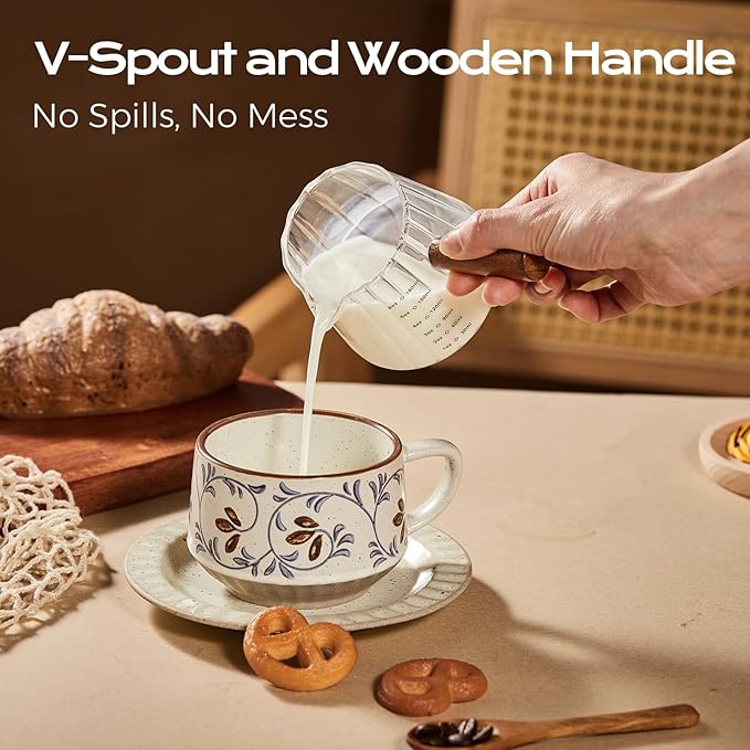 YARRAMATE 6oz Glass Espresso Measuring Cups, 2 Pack - Image 5