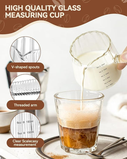 2 PCS Espresso Measuring Cup 6 Oz, Espresso Glass Cups - Image 6