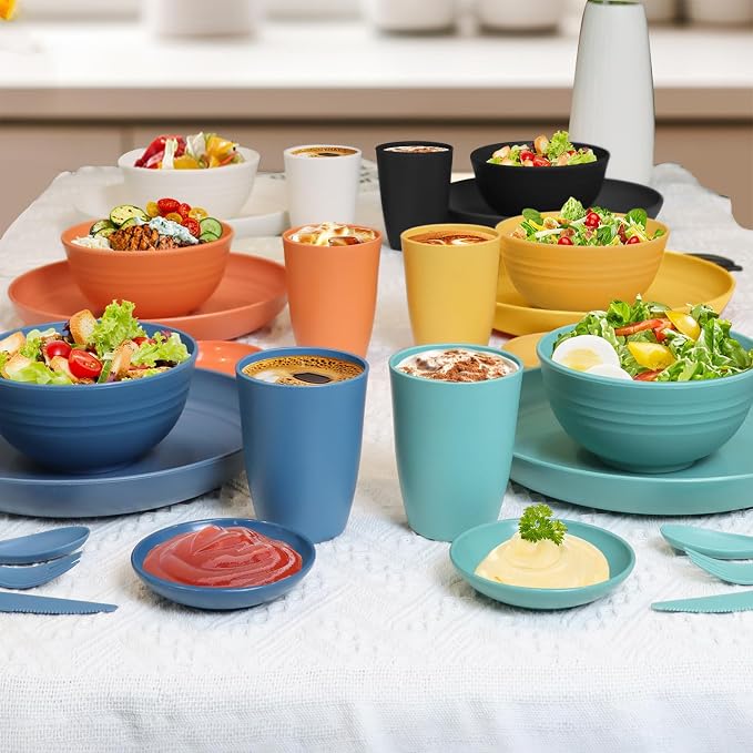Wheat straw plates and bowls sets - Image 7