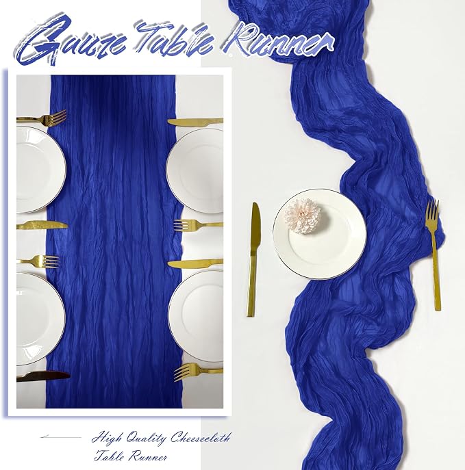 15 Pack Royal Blue Cheesecloth Table Runner 17 x 108 inch Cheese Cloth Table - Image 6