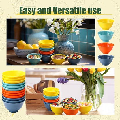 Tioncy 20 Pack 10 oz Rainbow Small Plastic Bowls Set Round Melamine Popcorn - Image 5
