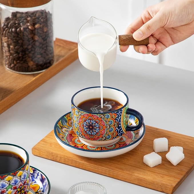 vancasso 8 Oz Espresso Cup Set of 4, Bohemian Ceramic - Image 6