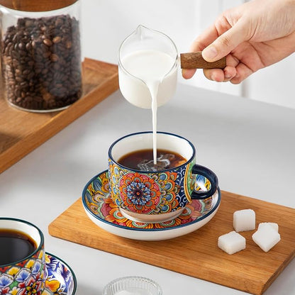 vancasso 8 Oz Espresso Cup Set of 4, Bohemian Ceramic - Image 6