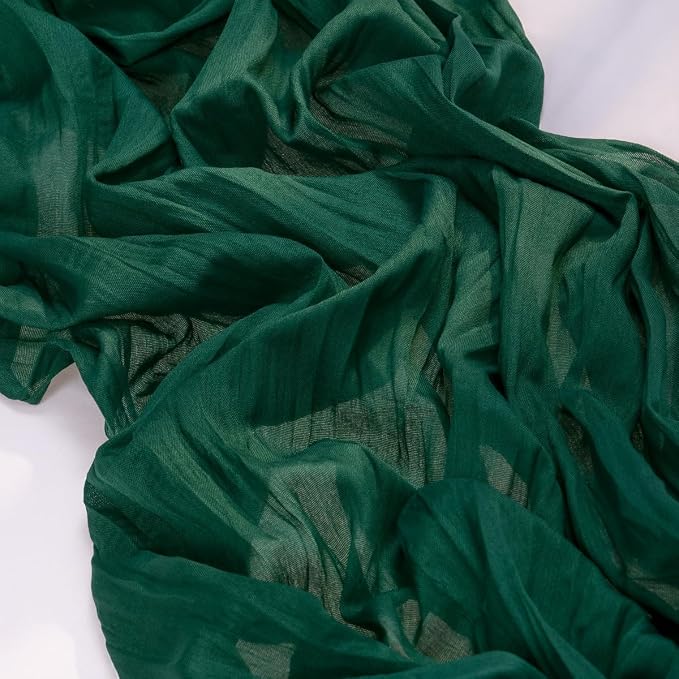 Emerald Green Cheesecloth Table Runner 10ft Boho Sheer Gauze Runner | - Image 4
