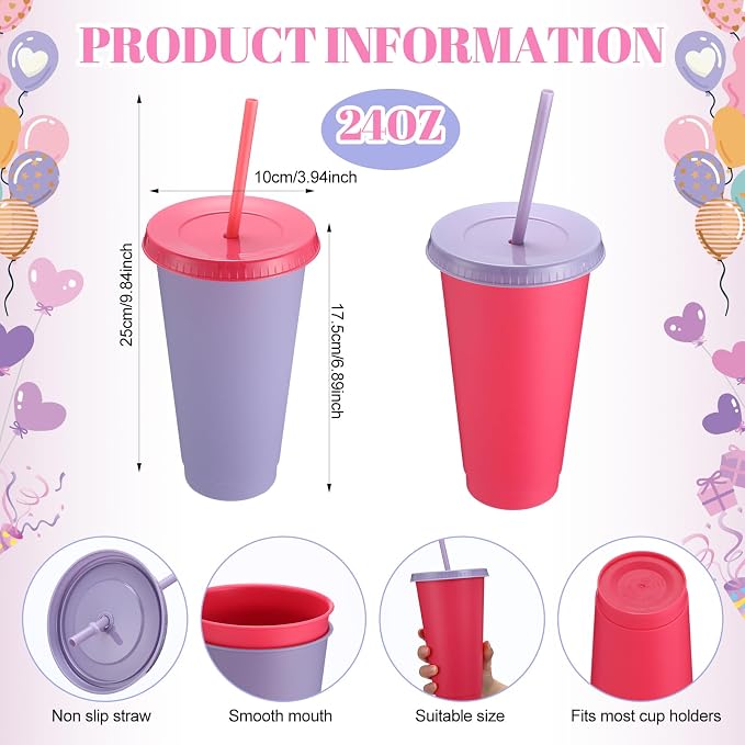 Honeydak 30 Pack Tumbler with Straw and Lid Bulk Cups - Image 3