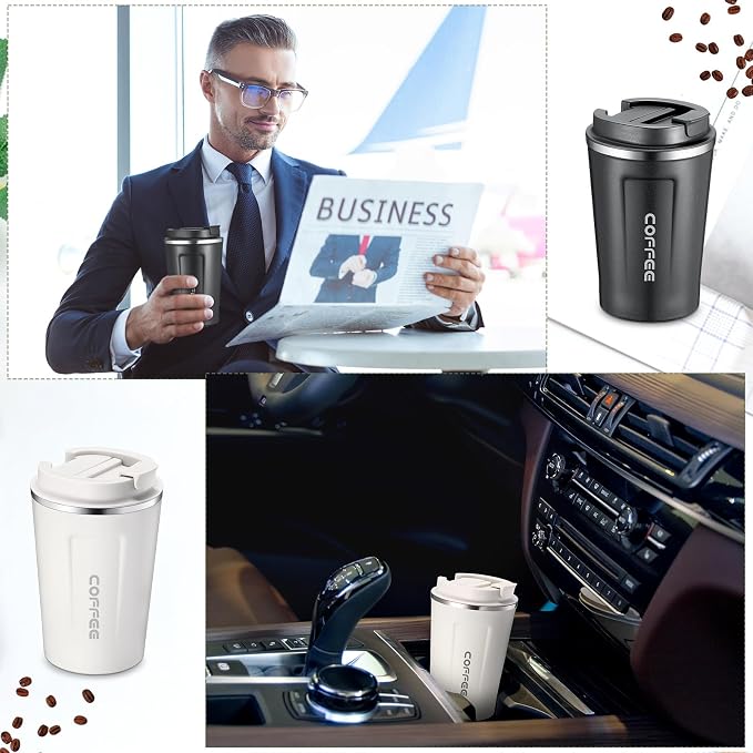 Sieral 4 Pcs 13 oz Travel Coffee Mug Insulated Reusable Coffee Cups - Image 6