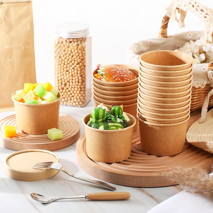 Fulmoon 100 Pack Paper Soup Containers - Image 4