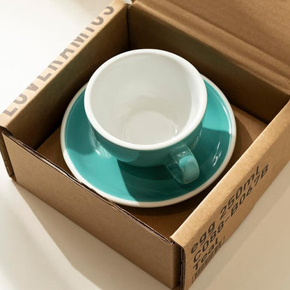Loveramics Cappuccino Cup with Saucer, 8 oz Ceramic Coffee cup with Round Bottom - Image 2