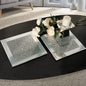 GIMORRTO Glass Mirrored Coaster 2 PC, Crushed Diamond Square Cup Mat 10" Decor by GIMORRTO