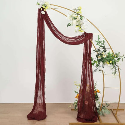 Efavormart 20ft Burgundy Gauze Cheesecloth Wedding Arch Drapery Fabric - Image 5