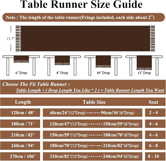 Floral Dark Brown Botanical Table Runner 13 x 48 Inch | Jacquard Flower - Image 7