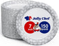 JOLLY CHEF 7 inch Disposable Paper Plates 150 Pack Heavy Duty Printed Dessert Plates for Thanksgiving or Everyday Use, Soak Proof, Cut Proof