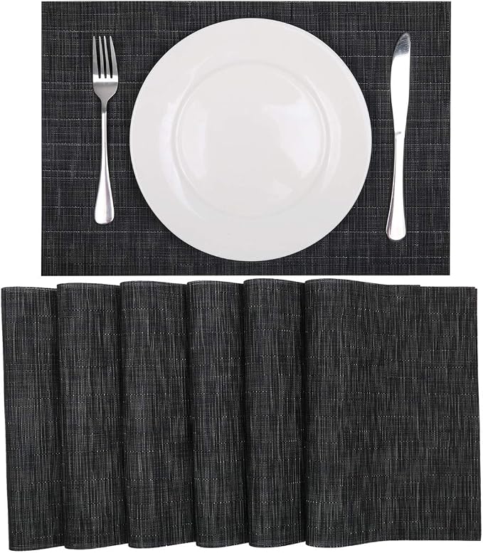 SHACOS Placemats Set of 8 Woven Vinyl Place Mats - Image 7