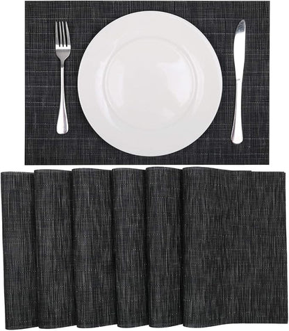 SHACOS Placemats Set of 8 Woven Vinyl Place Mats - Image 7