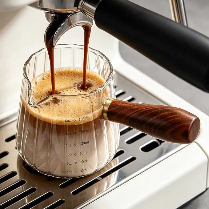 Espresso Measuring Cup, 6oz Borosilicate Glass Espresso Cups by Cfyosnk
