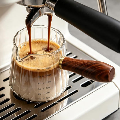 Espresso Measuring Cup, 6oz Borosilicate Glass Espresso Cups by Cfyosnk