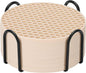 Silicone Coasters Set of 8 with Holder,Coasters for Drinks,Beer,Coffee Coasters,Suitable for Kinds Cups,Hot or Cold,Anti-SLI,Non-Stick,Anti-Overflow Tabletop Protection and Decor (8 Pcs, Tapioca)